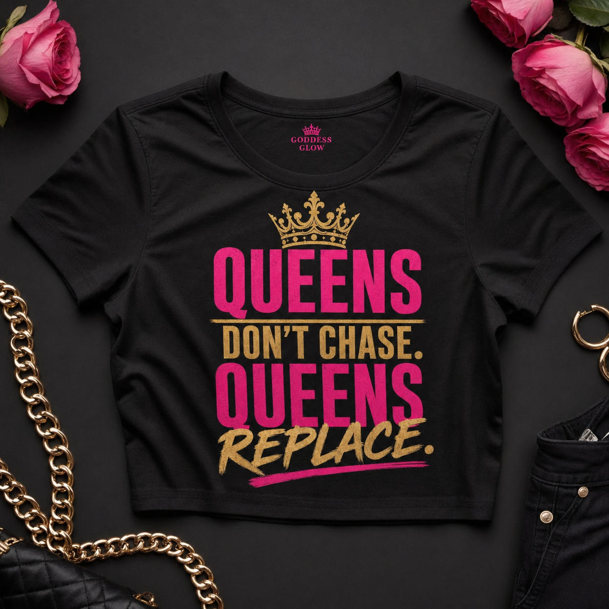 Queens Don't Chase Crop Top